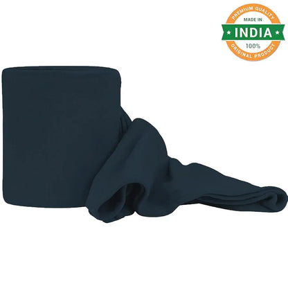 Cloth Fusion Polar Fleece AC Blanket for Winter Single Bed Soft Woolen Blanket for Travel & Sleeping Navy
