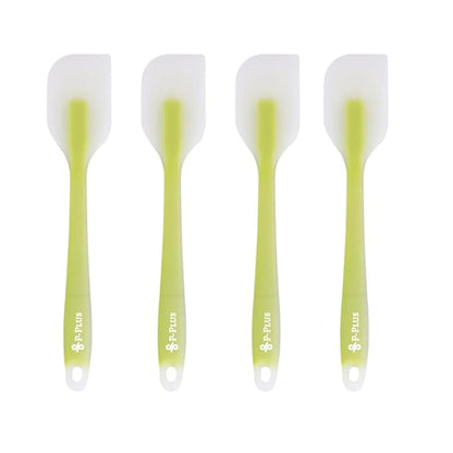 P-Plus International Silicone Spatulas Rubber Spatula Heat Resistant Seamless Green Set of 4