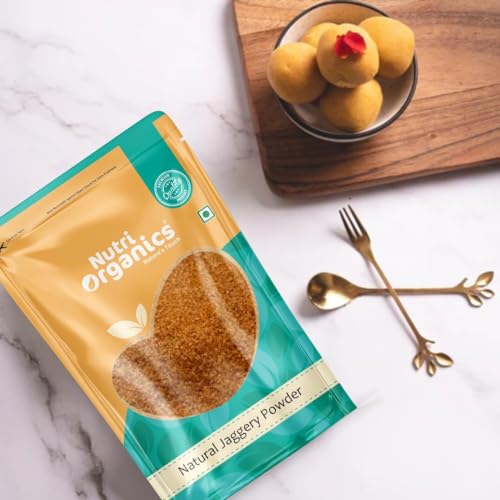 NutriOrganics Desi Jaggery/Gur/Gud Powder - 1kg | Fine Granular | Healthy Sugar Subsitute, Unbleached Jaggery