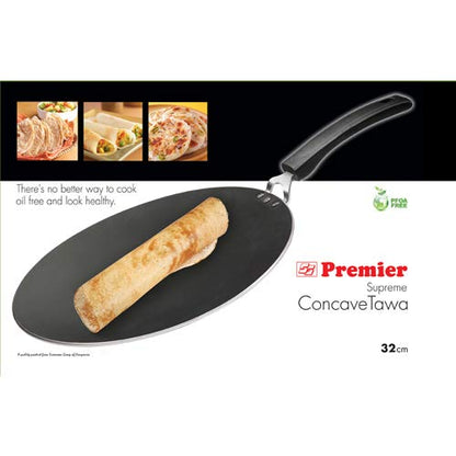 Premier Non Stick Tawa Concave Supreme 32cm Code-019006 Aluminium - 1012 gms