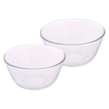 Borosil Glass Mixing & Serving Bowls, Oven & Microwave Safe Bowls | Set of 2