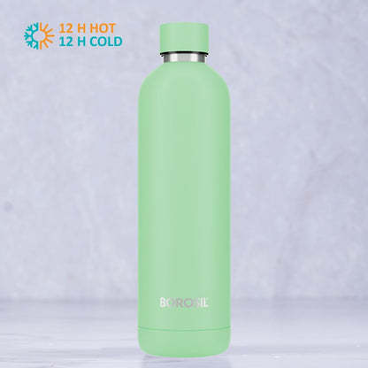 Borosil Hydra Pacific Stainless 700 Ml Insulated Water Bottle | Blue Stainless Steel Bottle | Double Wall Vacuum Insulation | 12 Hours Hot & Cold
