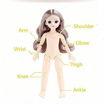 Tickles Movable Joints Cute Beautiful Eyes Fashionable Princess Dress Doll 30 cm Color Light Pink 1