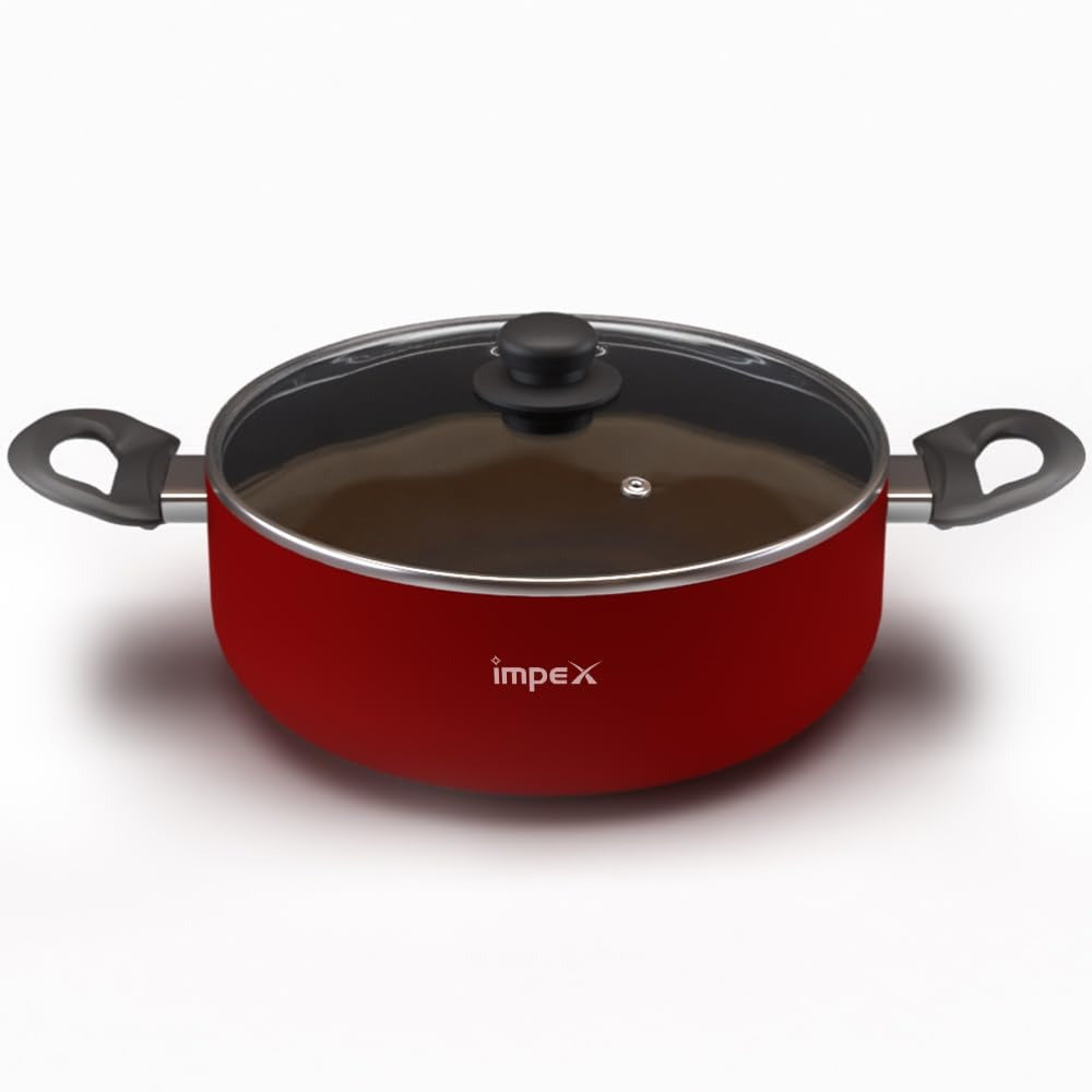 Impex ISP-2411 Aluminium Non-Stick Sauce Pan Red Induction Base