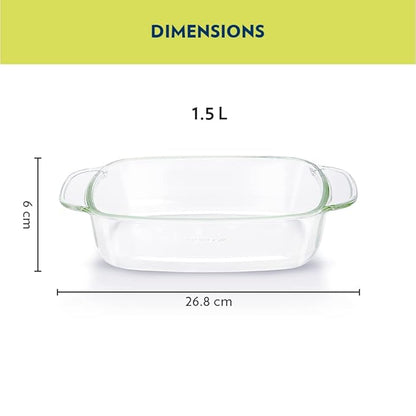 Borosil Glass Dish | 1.5 Liter | Transparent