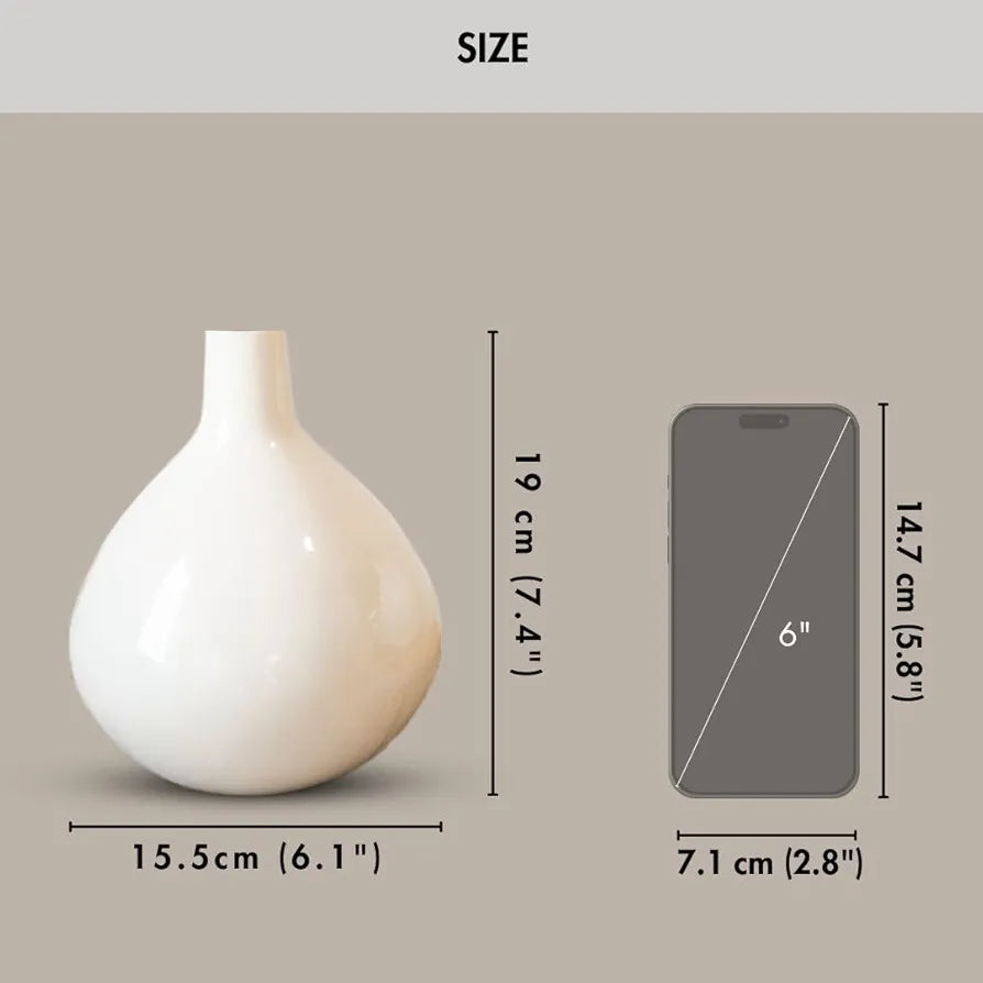 Behoma Metal Flower Vase Off White Tall Vase Flowers not Included