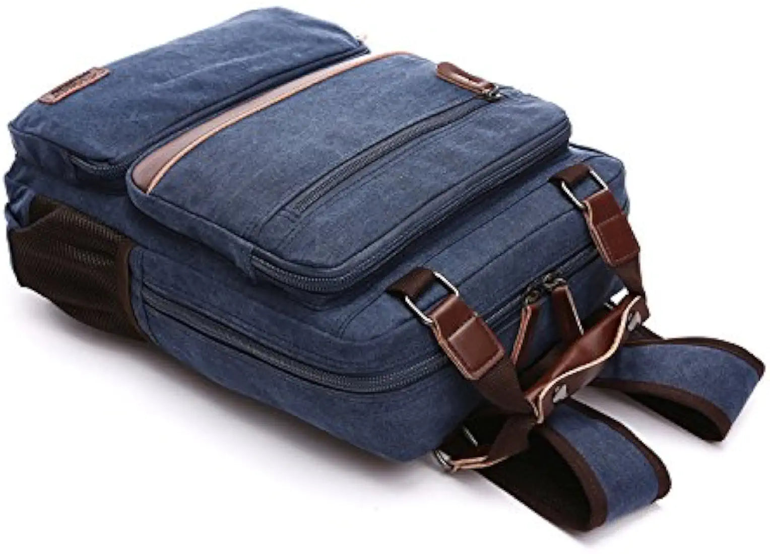 Goatter Canvas And Leather Material Multi Pocket Travel Laptop Backpack For Men