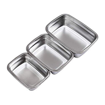 Femora Steel Rectangle Airtight Leakproof Container With Lock Lid Lunch Box | 850 Ml | 1800 Ml | 2800 Ml | Set of 3