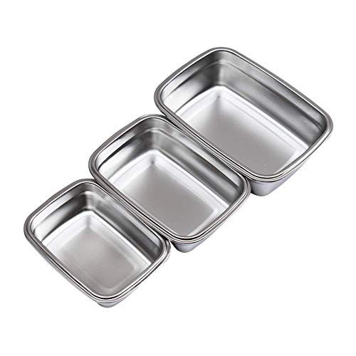 Femora Steel Rectangle Airtight Leakproof Container With Lock Lid Lunch Box | 850 Ml | 1800 Ml | 2800 Ml | Set of 3