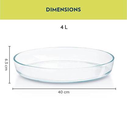 Borosil - Oval Dish | 4 Litres | Transparent