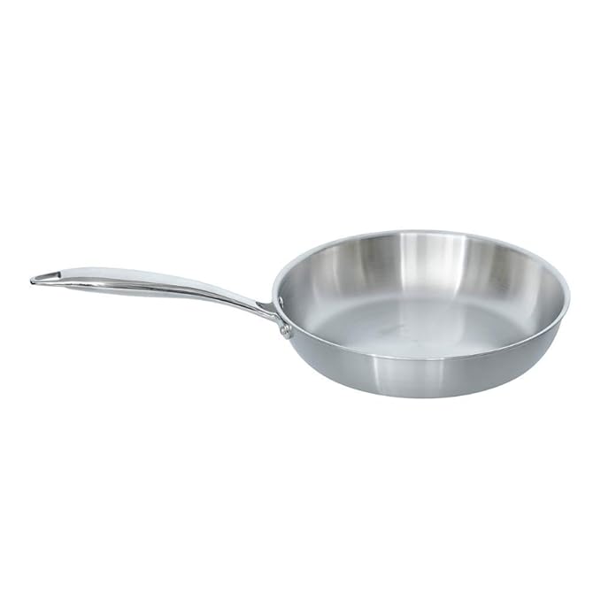 Femora Tri-ply Frying Pan 24 Cm Capacity 1.8 L Without Lid | Healthy Cooking | Induction Safe | Stain Resistant | Zero Coating