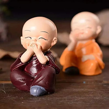 Satyam Kraft 1 Set Monk Buddha Miniature Set Idols