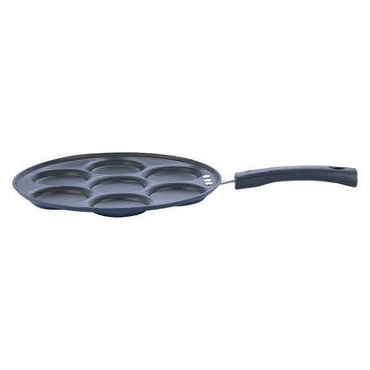 Vinod Zest Aluminium Non Stick Mini Uttapam Pan - 7 Cavaties, 26 cm | 3mm Thick | 3 Layer Coating | Bakelite Handle
