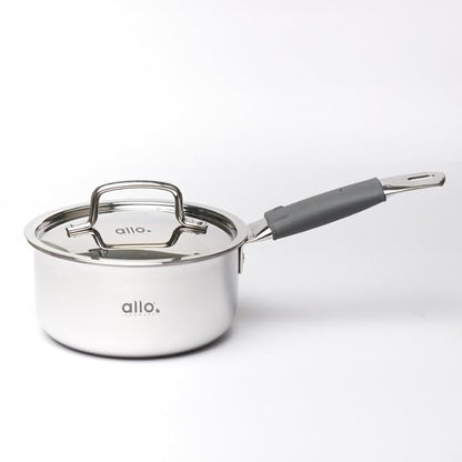 Allo Triply Stainless Steel Sauce TriPly Tea Pan MilkPan For Chai 16cm 1.5 litres