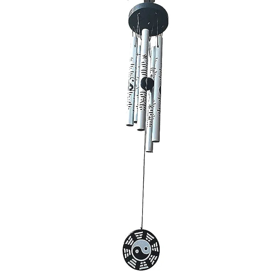 Aluminium Feng Shui Vastu Wind Chime 5 Pipe 45 Cm Silver