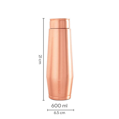 Borosil Orra Plain Copper Bottle 600ml