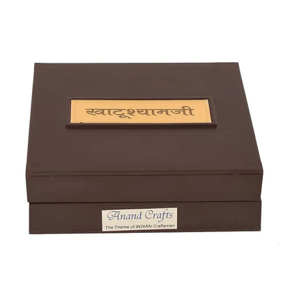 Jaipur Ace Shree Khatu Shyam Baba Gold Plated Charan Paduka Yantra With Wooden Box