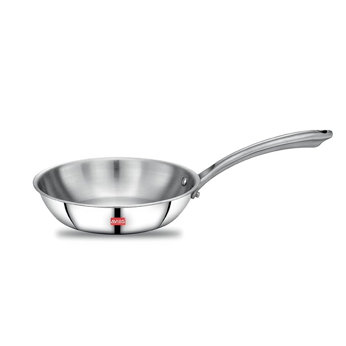 Avias Riara Triply Fry Pan Stainless Steel Fry Pan Thickness 1.5 Litre 24cm