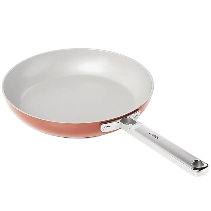 Ember Cookware Arcilla Ceramic Non-stick Frying Pan 24cm Steel Handle | Terracotta