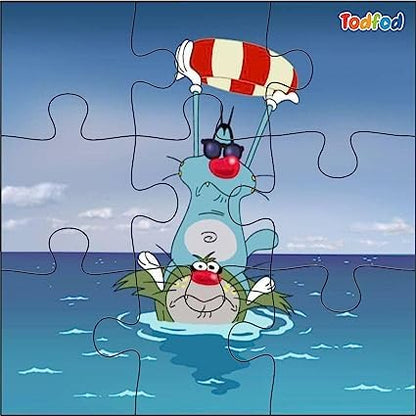 TodFod Wooden Jigsaw Puzzles Toy for Kids & Children Sponge Bob 54 Pieces 6 in 1 Anime Cartoon