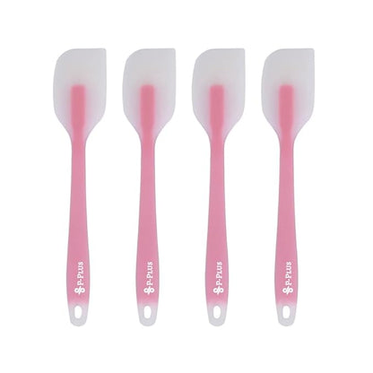 P-Plus International Silicone Spatulas Rubber Spatula Heat Resistant Seamless Light Pink Set of 4