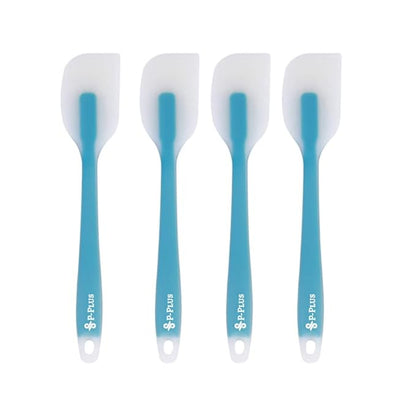 P-Plus International Food Grade Silicone Spatulas Rubber Spatulas Heat Resistant Blue Set of 2