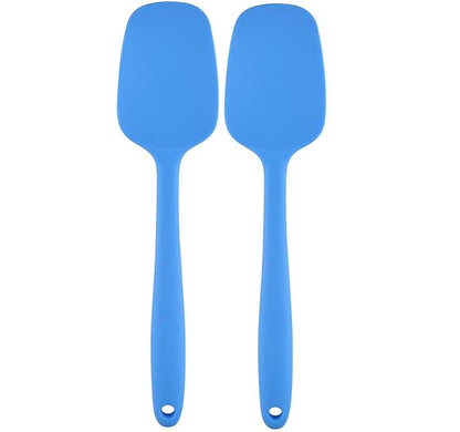 P-Plus International Heat-Resistant Baking Set Spoon Set & Spatulas for nonstick Set Blue Set of 2