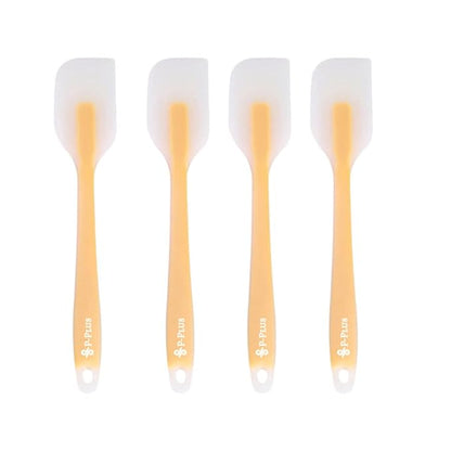 P-Plus International Silicone Spatulas Rubber Spatula Heat Resistant Seamless Orange Set of 4