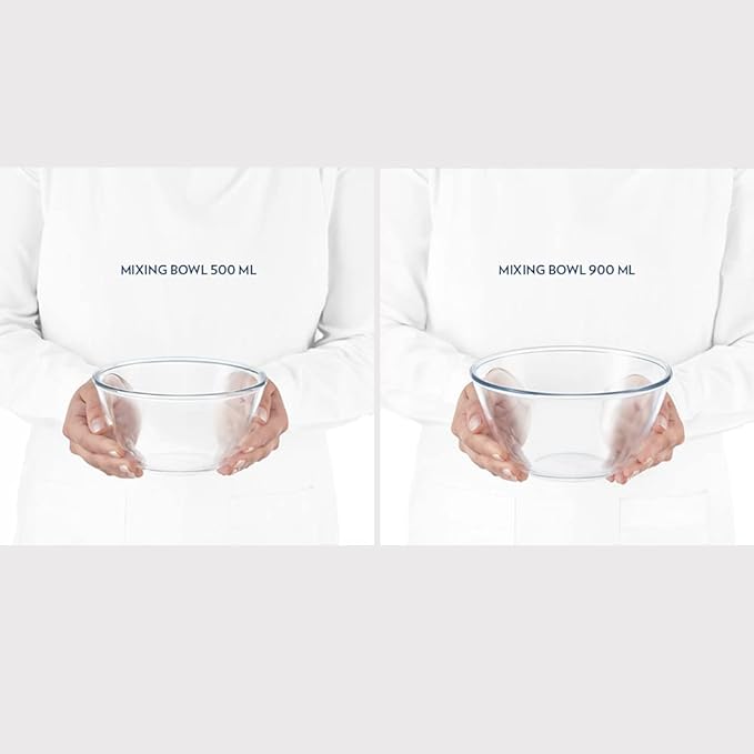 Borosil Glass Mixing & Serving Bowl Set | Set of 3 | Oven & Microwave Proof
