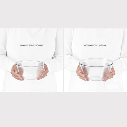 Borosil Glass Mixing & Serving Bowl Set | Set of 3 | Oven & Microwave Proof