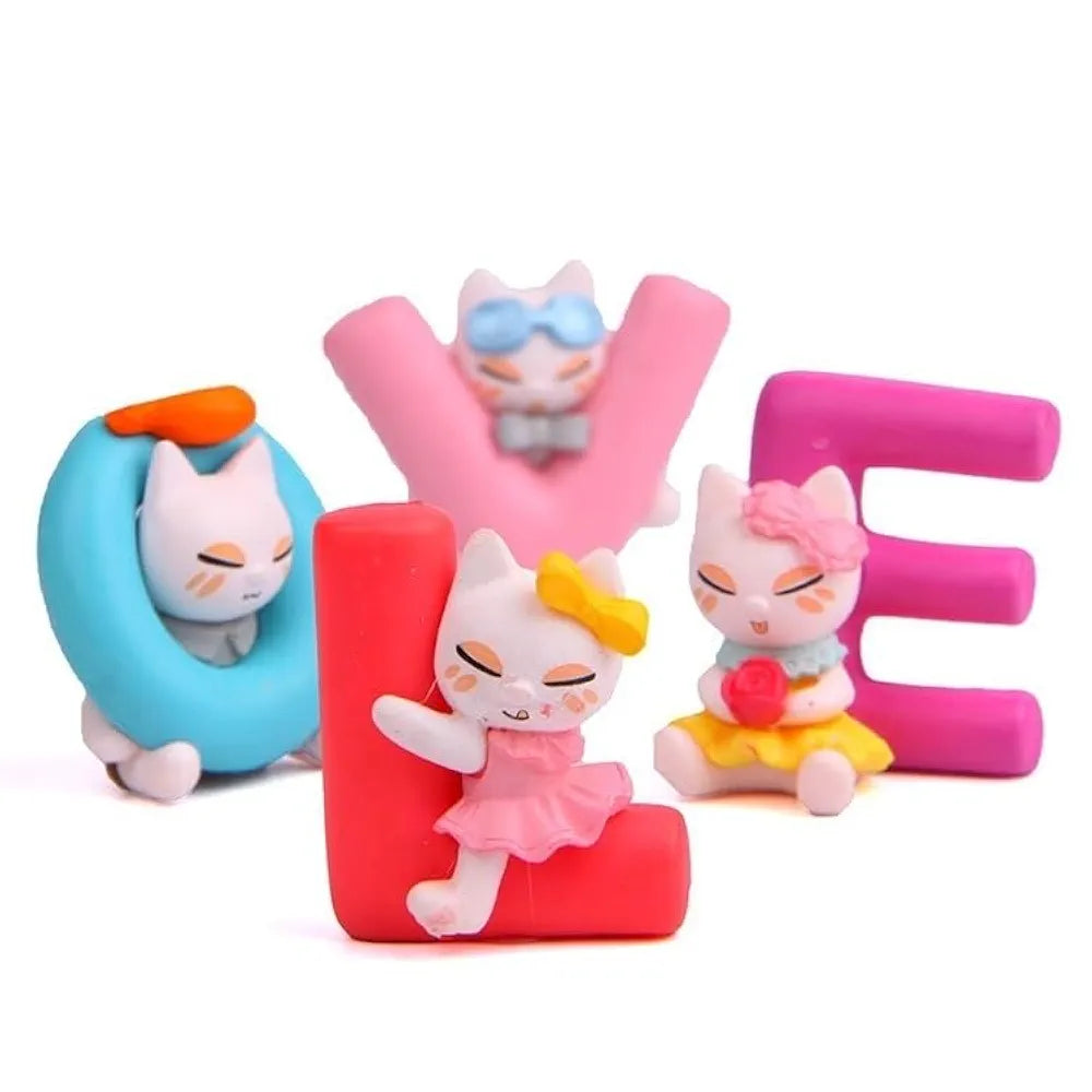 Satyam Kraft 1 Set  Love Letter Miniature Cat Figurines