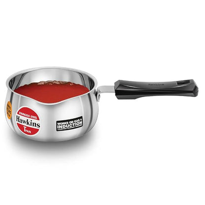 Hawkins 1 Litre Tpan Stainless Steel Tea Pan Induction Sauce Pan Chai Pan