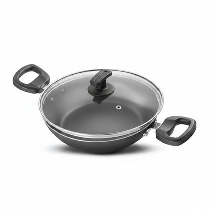 Judge by Prestige Everyday Non-Stick Kadhai with Glass Lid Low Oil Cooking Cool Touch Handles