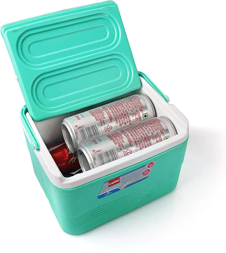Cello Chiller Ice Box | Standard Size for Travel Party Bar Ice Cubes | Cold Drinks | Medical Purpose | 3 Litre, Green