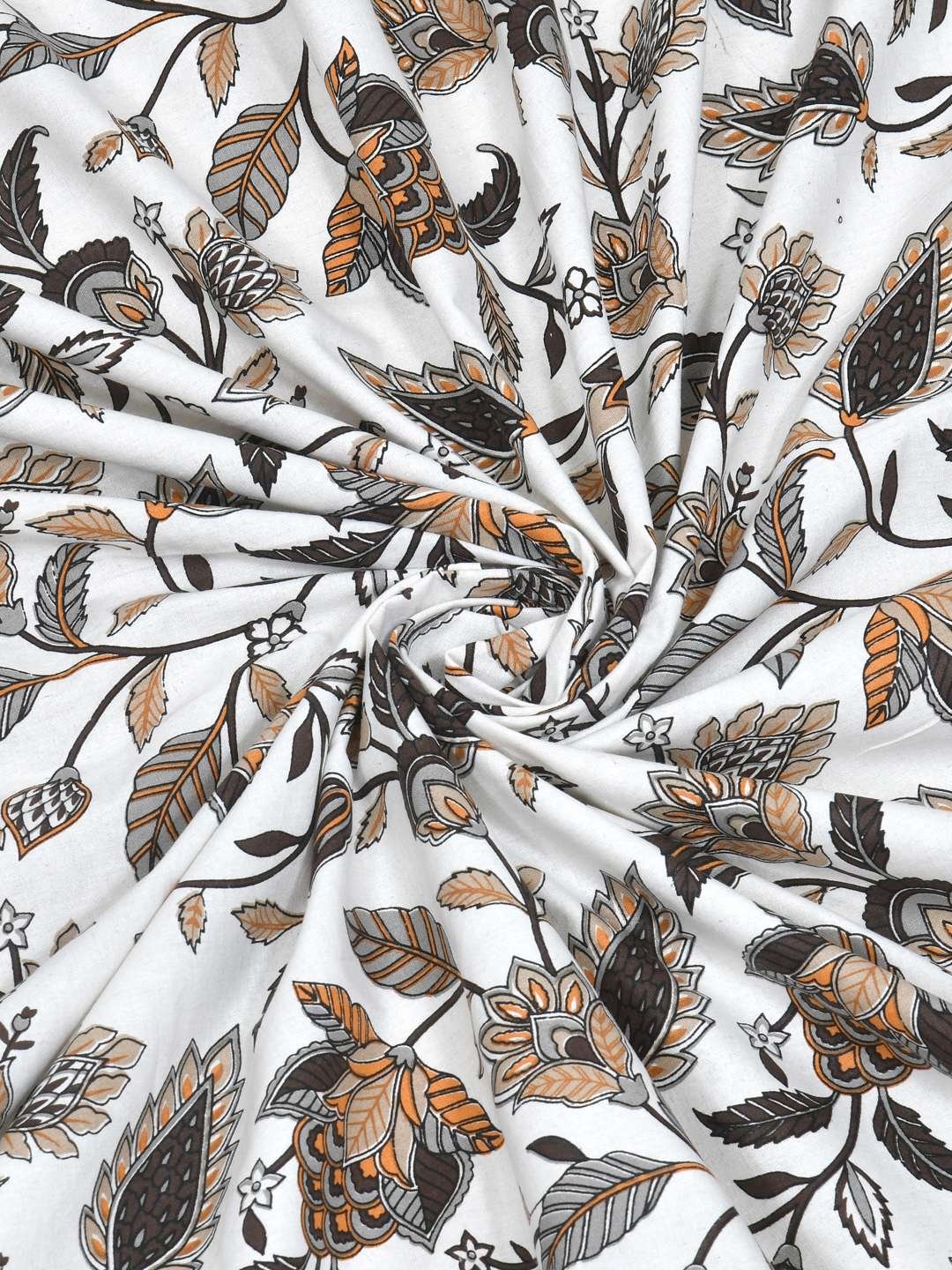 100% Pure Cotton Traditional Printed Bedsheet for Double Bed King Size Bedsheet with 2 Pillow Covers