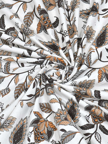 100% Pure Cotton Traditional Printed Bedsheet for Double Bed King Size Bedsheet with 2 Pillow Covers