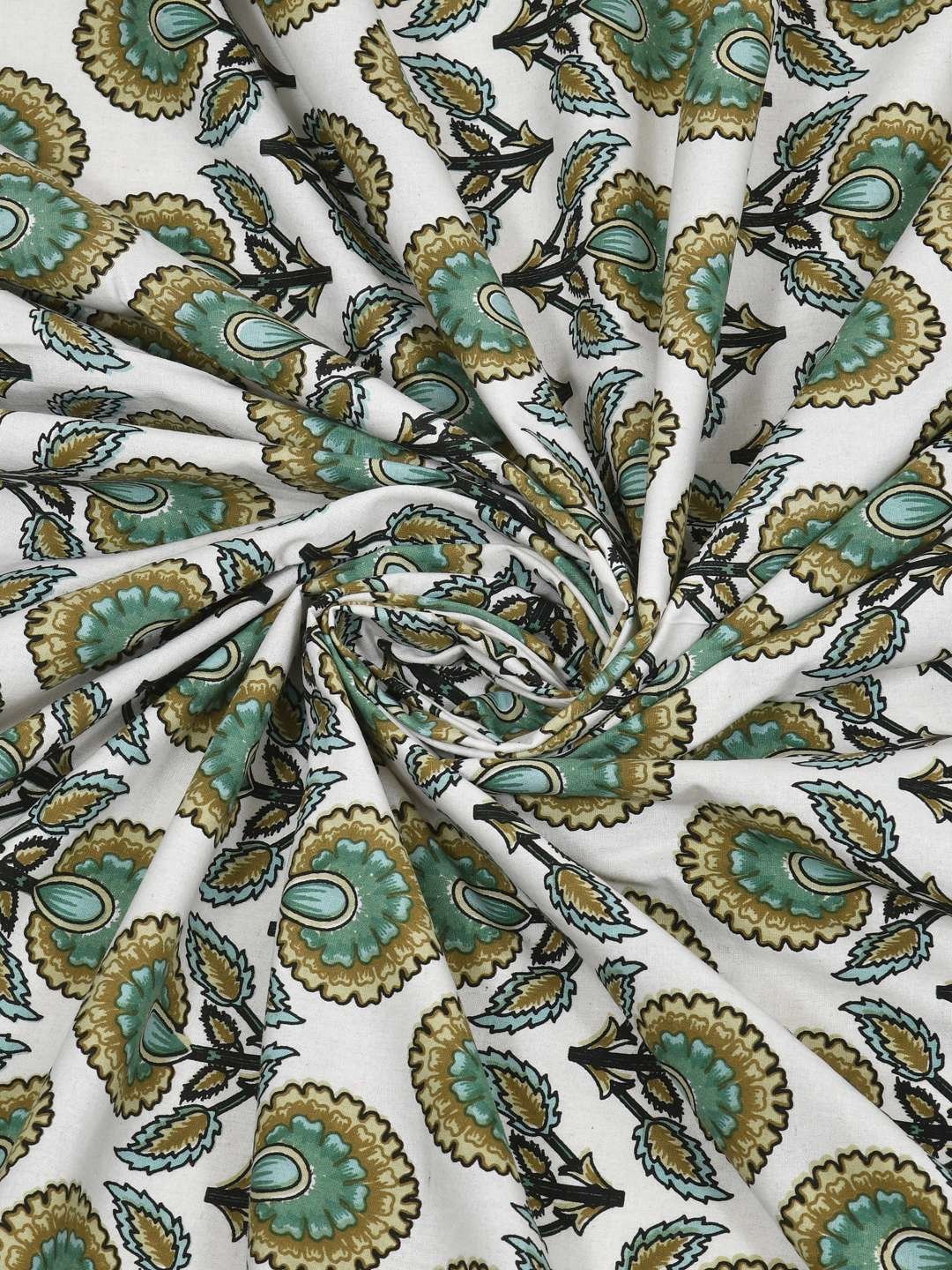 100% Pure Cotton Traditional Printed Bedsheet for Double Bed King Size Bedsheet with 2 Pillow Covers
