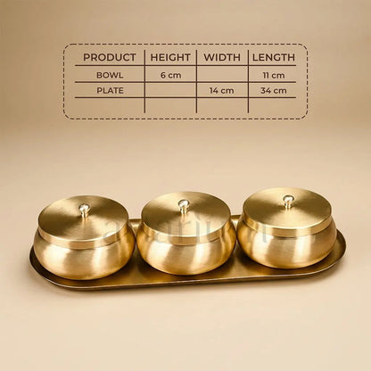 Artarium Brass Nut Bowl Gift Set Premium Handcrafted