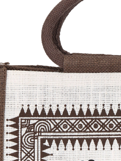 Jute Cottage Warli Print Lunch Zipper