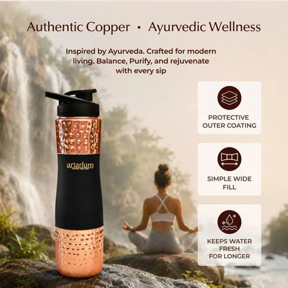 Artarium Copper Sipper Bottle with Sipper Cap 1L