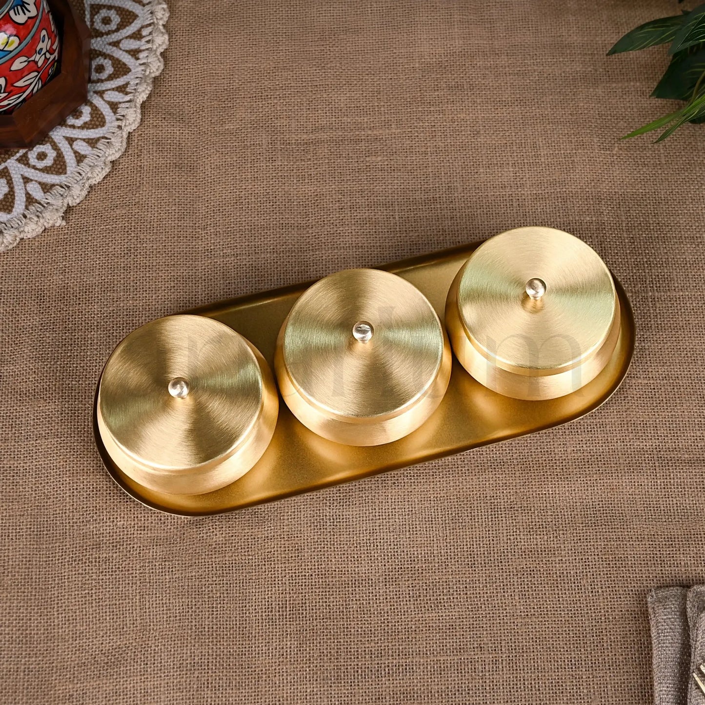 Artarium Brass Nut Bowl Gift Set Premium Handcrafted