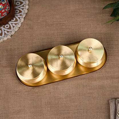 Artarium Brass Nut Bowl Gift Set Premium Handcrafted