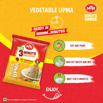 MTR 3 Minute Vegetable Upma Pouch 60 g