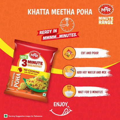 MTR 3 Minute Khatta Meetha Poha Pouch 160 g