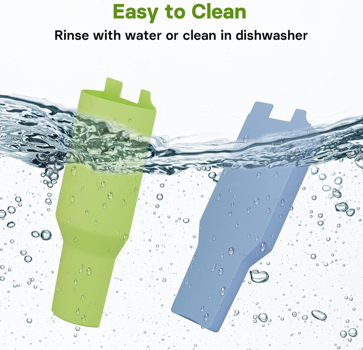 House of Quirk 2-in-1 Drink Separator Silicone Liner Compatible with Stanley Cup 1200ml - (Green/Blue)