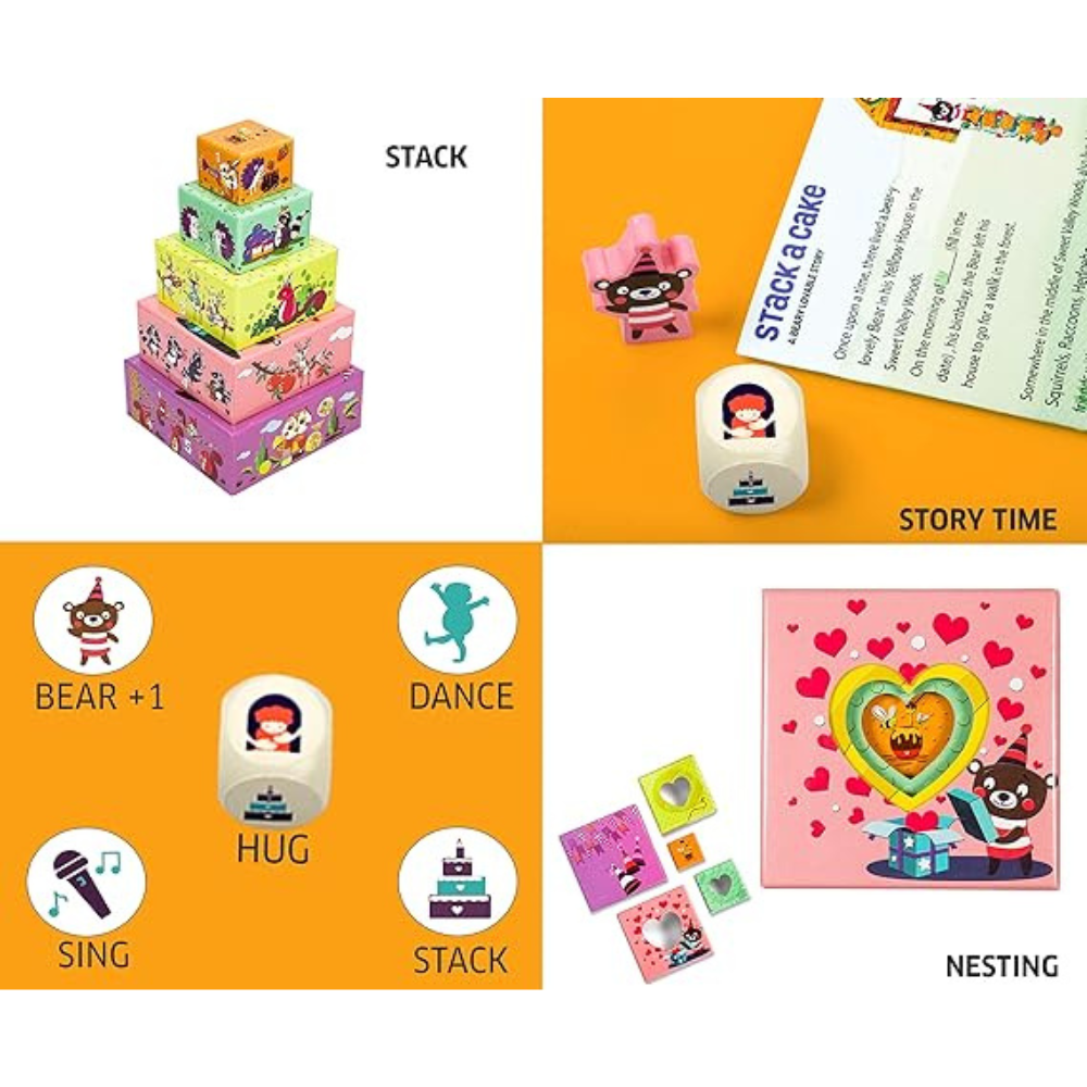 Chalk and Chuckles Stack a Cake, 3-6 Years | First Educational Board Game for Toddlers | Learning Toy for Preschool Kids Multi-color