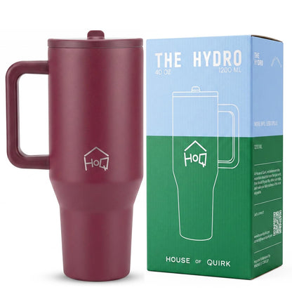 House of Quirk 1200ML Tumbler with Handle & Simple Flip Straw - Avocado