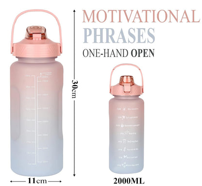 House of Quirk 2 Litre 3D Sticker Water Bottle - Pink/Blue