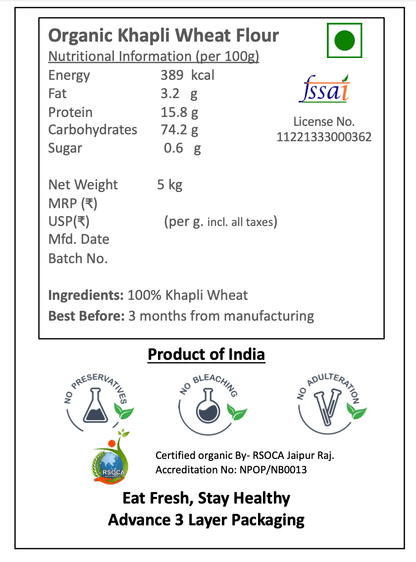 Organic Khapli Atta/Flour