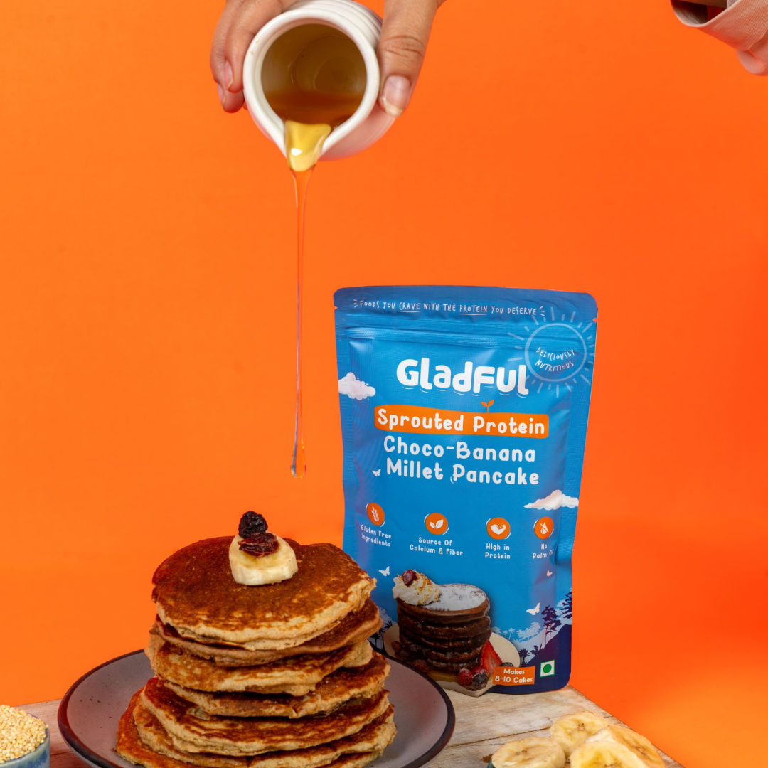 Choco - Banana Pancake Mix with sprouted Millets and Lobia Masoor Protein -  150gms